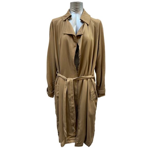 Dress Forum Jackets & Blazers - Dress Forum Belted Trench Coat Women's Size Medium Khaki Tan
